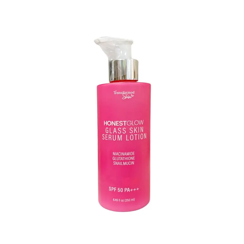 HONESTGLOW Glass Skin Serum Lotion - Niacinamide, Glutathione & Snail Mucin for Radiant Skin - SPF 50 PA++* - 8.45 fl oz (250 ml)