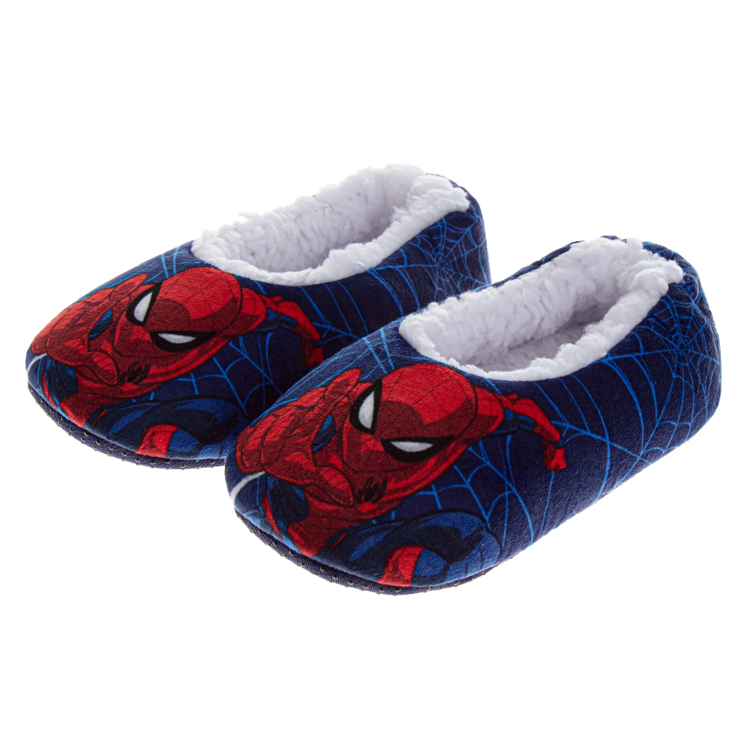JOSMO KIDS Boys' Officially Licensed Spider-Man Slip-On Slides, Cozy House Slippers with Cushioned Footbed for Toddlers & Little Kids, Graphic, Slides Slippers, 4 - 5 Years, 3-7 Years, Superhero Theme, Cartoon, Josmo Shoes, Lightweight Yet Durable, Faux F