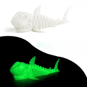 Giant Skeleton Shark Fidget Toy, 3D Printed Articulating Flexible Shark Skull, Movable Joint Sensory Stress Relief Desktop Decor