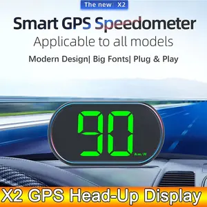 GPS HUD Speedometer Car Head Up Display Digital Speedometer with Green Back light GPS Speed Meter KMH MPH Display for All Car Accessories GPS+Beidou Dual Chipsets Plug and Play Auto Part Accessories