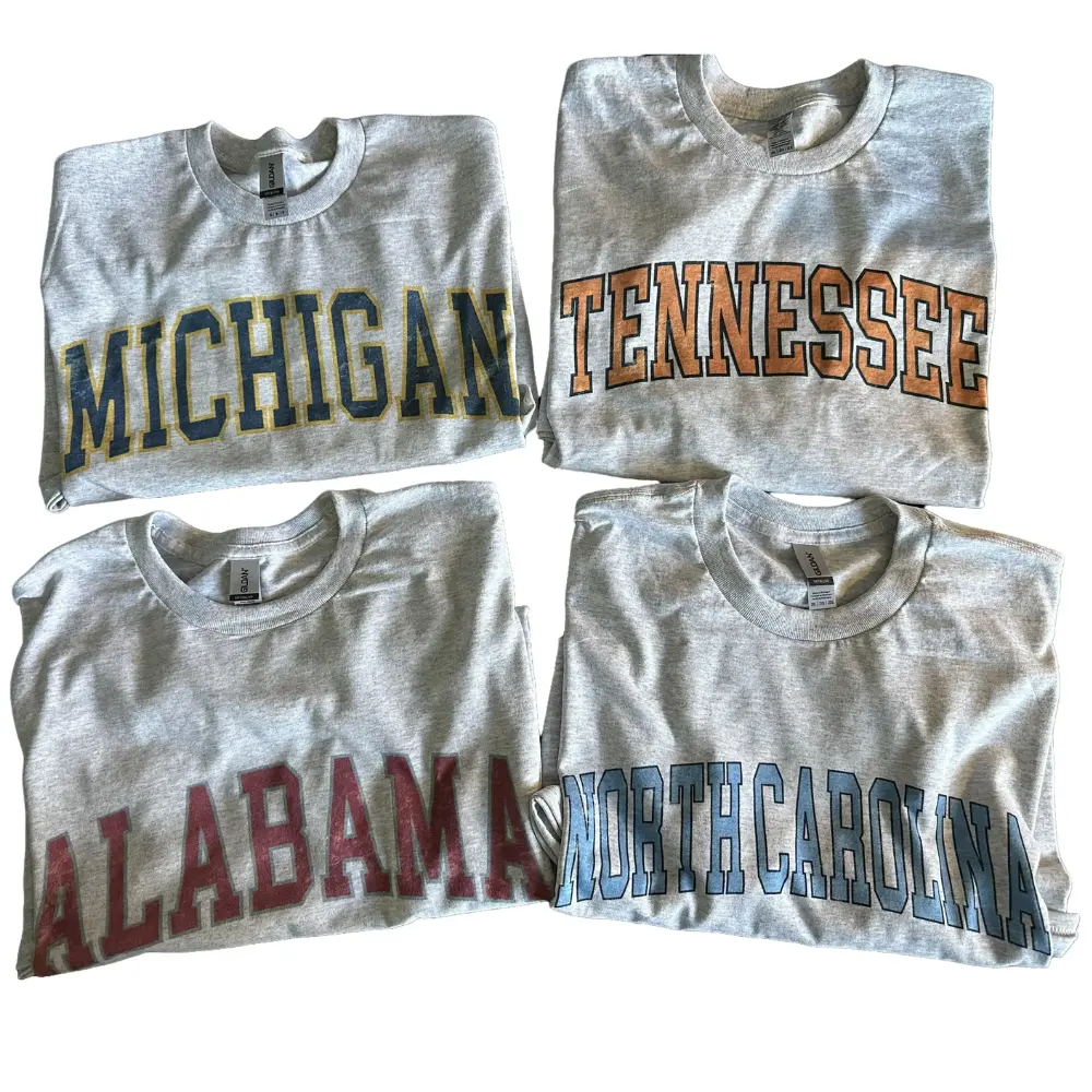 Vintage Varsity College T Shirt State Varsity T Shirt