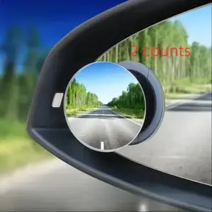 360 Degree Car Blind Spot Mirror, Adjustable Car Side Mirror, Small Frameless Round Mirror, Safety Driving Mirror, Car Rearview Mirror, Car Exterior Accessories