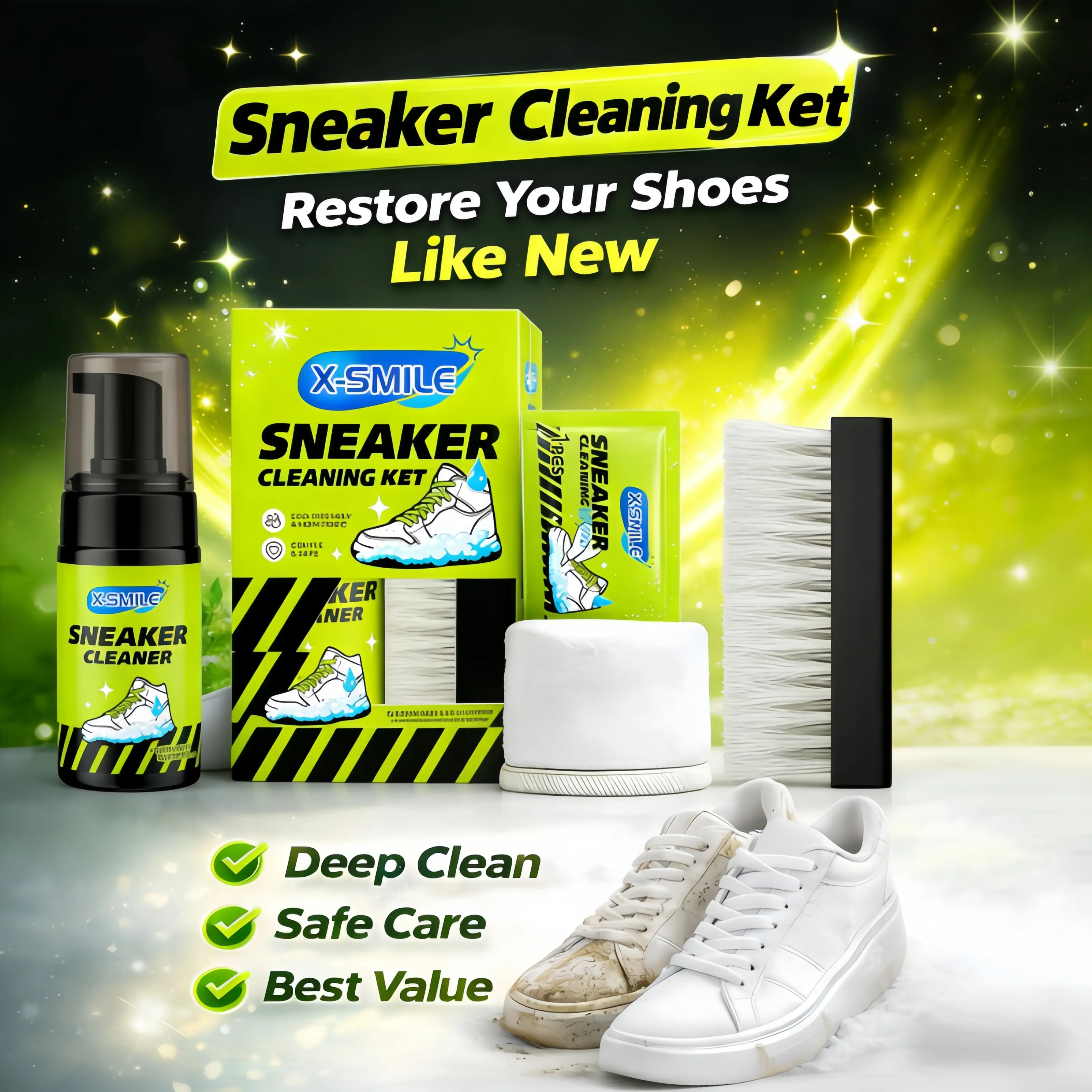 Shoe Cleaning Kit High-Quality Sneaker Cleaner & Shoe Care Kit Suitable For Most Materials