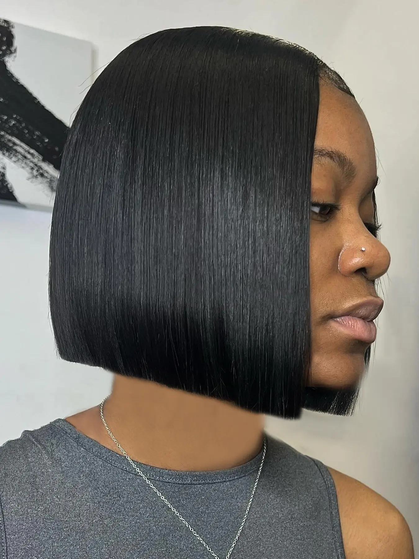 Real Human Hair Bob Wig, Brazilian Human Hair 4x4 HD Transparent Lace Frontal Pre-Plucked Glueless Natural Hairline with Baby Hair, Human Hair Short Straight Wigs for Women 8 inch Lace Front Bobs