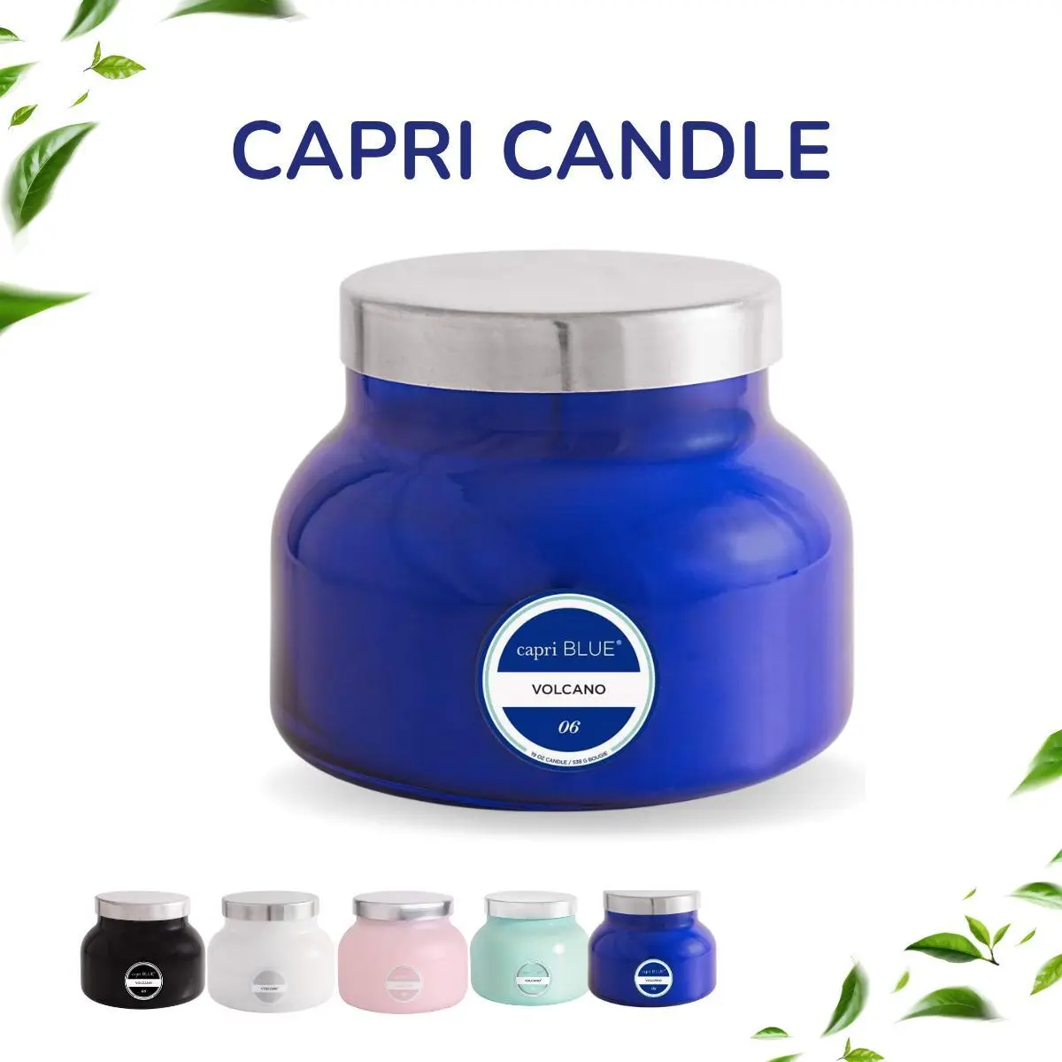 Capri Blue Volcano Signature Jar 19 Oz Luxury Scented Candle with Glass Holder for Home Décor & Relaxation Tropical Fruity Citrus Aroma