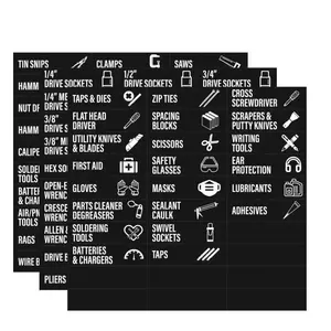 90 toolbox label stickers: 2.8x0.79 toolbox drawer label stickers, workshop and garage tool cart stickers, machine repair and DIY tool storage labels