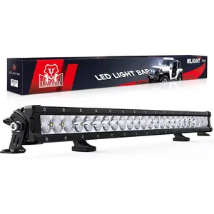 Nilight 30-Inch 120W Slim Profile LED Light Bar, Osram P8/5W Chips, 14400LM Flood-Spot Combo Beam, IP68 Waterproof, Aluminum Housing with Adjustable Mounts, Offroading Driving Light for Pickup Trucks