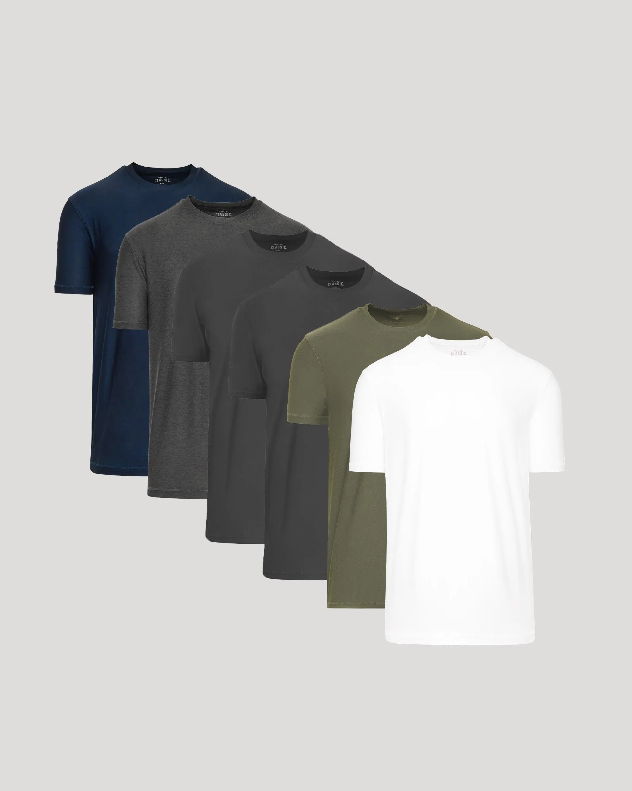 True Classic Active Crew 6-Pack Premium Fitted T-Shirts Navy Charcoal Heather Gray Carbon Military Green White True Classic Active Crew 6-Pack Premium Fitted T-Shirts Navy Charcoal Heather Gray Carbon Military Green White