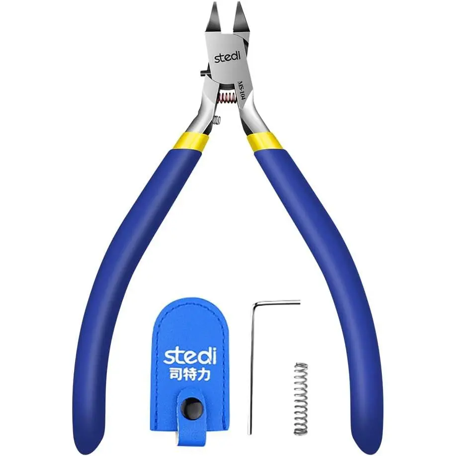 stedi 4.7-inch Model Nipper, with Ultra-thin Single-edge and Blade Case Plastic Model Tools for Gundam Repairing Plastic Model and Fixing，Blue