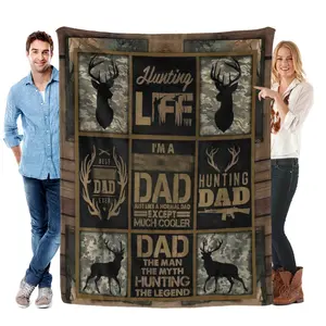 Deer Camo Blanket Deer Throw Blankets Gifts for Men Boys Dad Plush Cozy Flannel Fleece Ultra Soft Fuzzy Hunting Party Blanket for Bed Couch Sofa 50"X60", Halloween Thanksgiving Christmas Gift