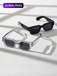 Square Frame Trendy Casual Classic Sunglasses, Lightweight Durable UV Sun-Protective Sporty Shades for Women and Men, Travel Essentials and Back-to-School Gifts, High Quality Square Framed Sunglasses for Fall Outdoor, Great His & Hers Gifts
