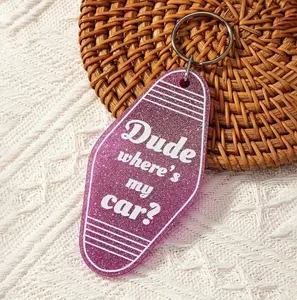Dude Where's My Car Motel Keychain, Key Accessories, Vintage Motel Room Keychain, Car Accessories, Car and Truck Keychains, Gifts for Her, Hot Girl Summer, Flower Keychain, House Keys, Car Keys