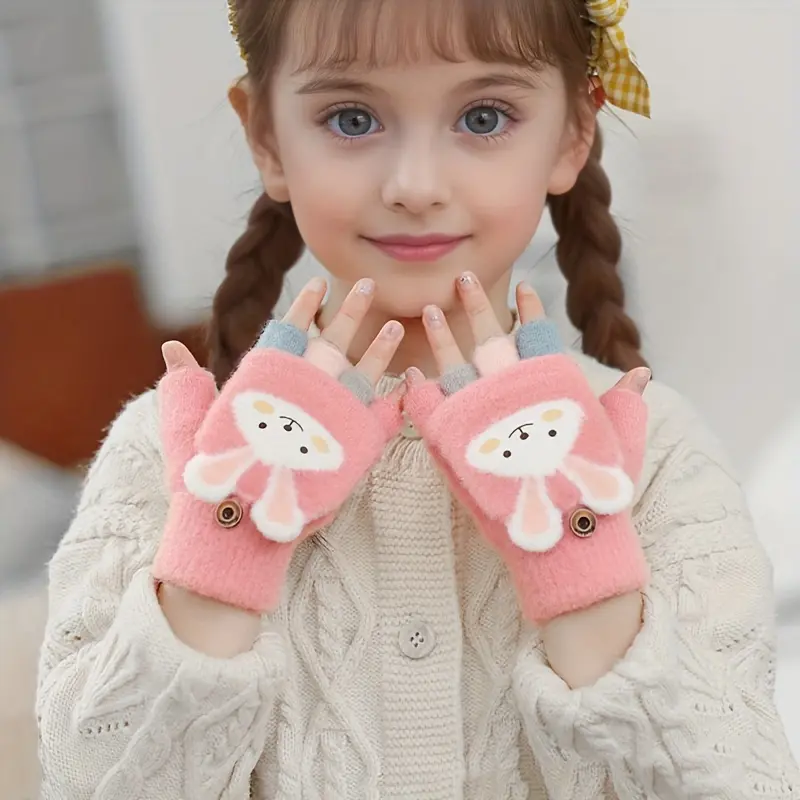 【Red-faced bunny gloves-pink】