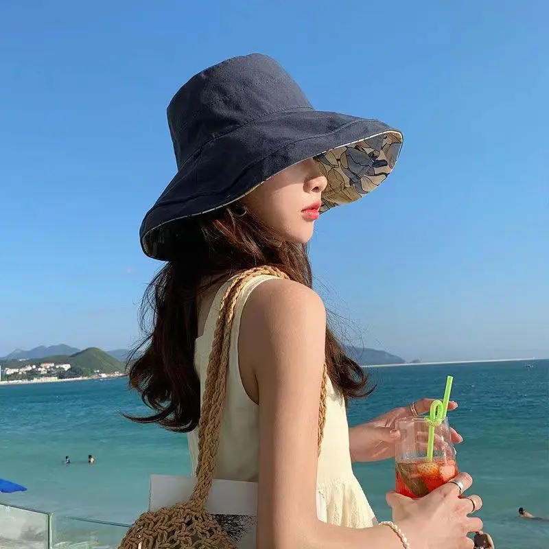 Women's Adjustable 2026 Japanese-Style Reversible Floral Cotton-Linen Bucket Hat, Summer Wide-Brimmed Sports & Outdoor Hat for Face Coverage, Sun Protection, UV Shielding, Adjustable Bucket Hat