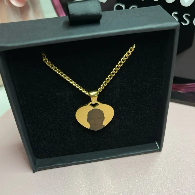 Heart necklace chunky chain