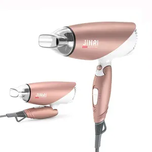 1875W Foldable Hair Dryer, Dual Voltage Blow Dryer with Foldable Handle, Lightweight Negative Ionic Folding Hair Dryer for Home & Travel