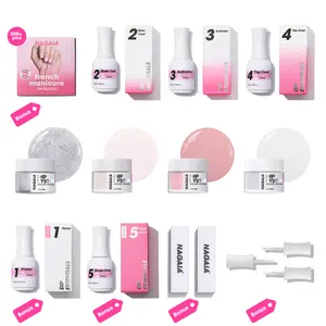 NAGAIA Day1 Dipping Powder Nails Starter Kit, Beginner Friendly Nails Dipping Powder Kit, No UV Lamp, NO Odor, Hazal Free, Easy To Use Nail Kit, Home Salon Nails Kit, Bring Ssalon Home Nails Dip Powder Kit