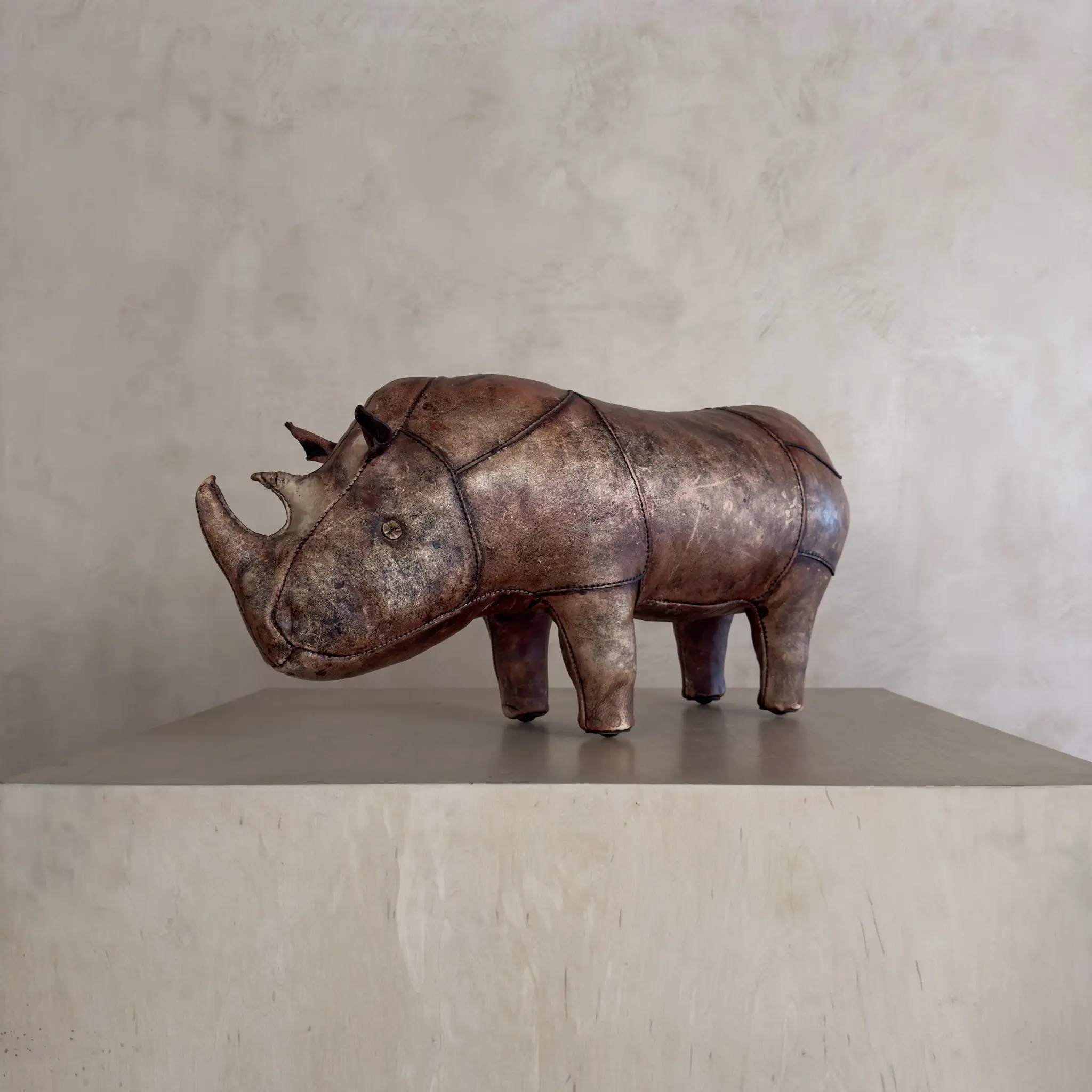 Leather Rhinocerous Sculpture