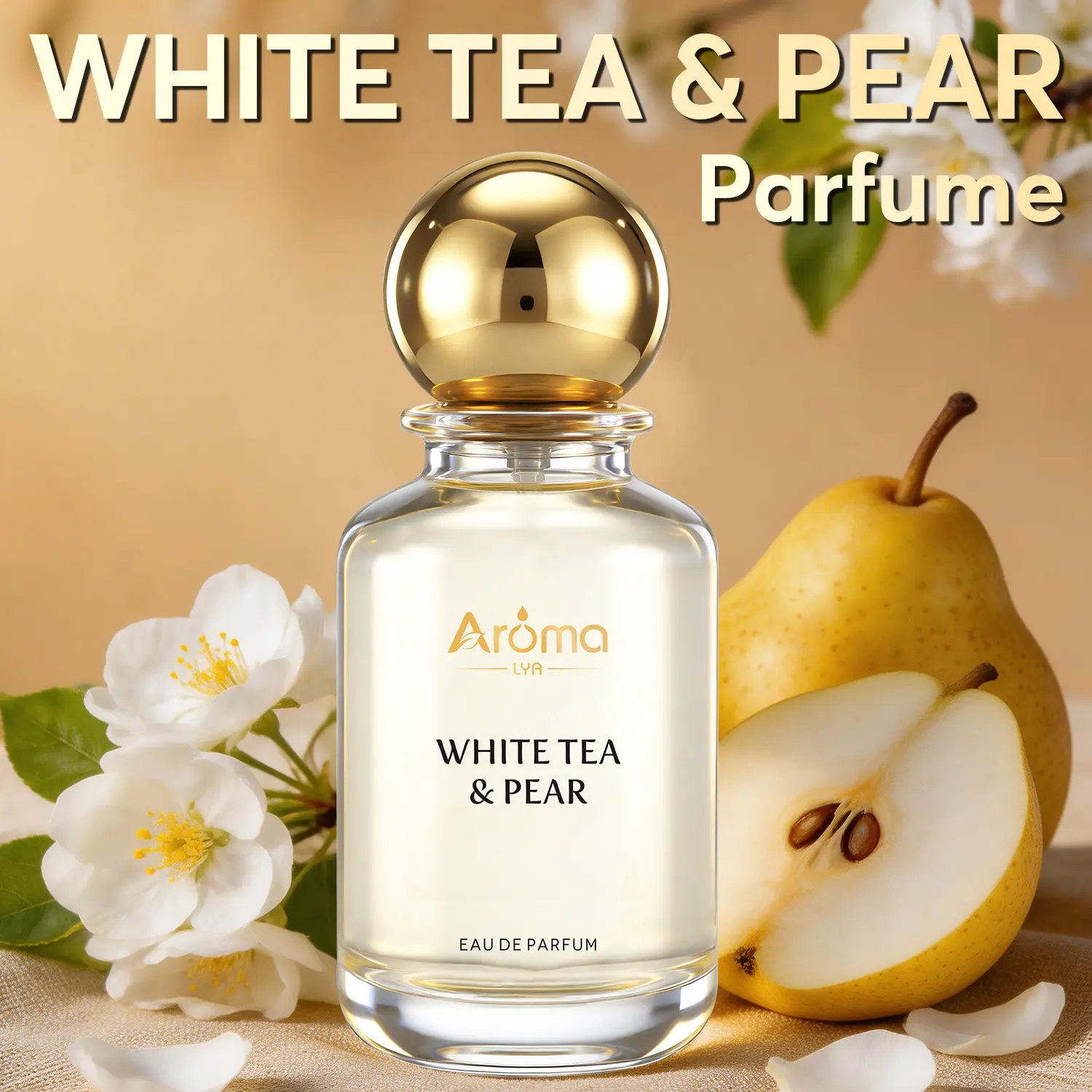 White Tea & Pear Eau De Parfum 58ml (1.96 oz) Travel Work Parties Dates | Women’s Perfume Long Lasting Luxury Fragrance | Premium Gift scent