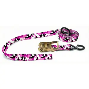 Pair of Camo 1.5" American Made Ratchet Straps - Heavy-Duty Webbing & Reliable Hardware for Hauling & Securing Loads - Multiple Camo Patterns Available