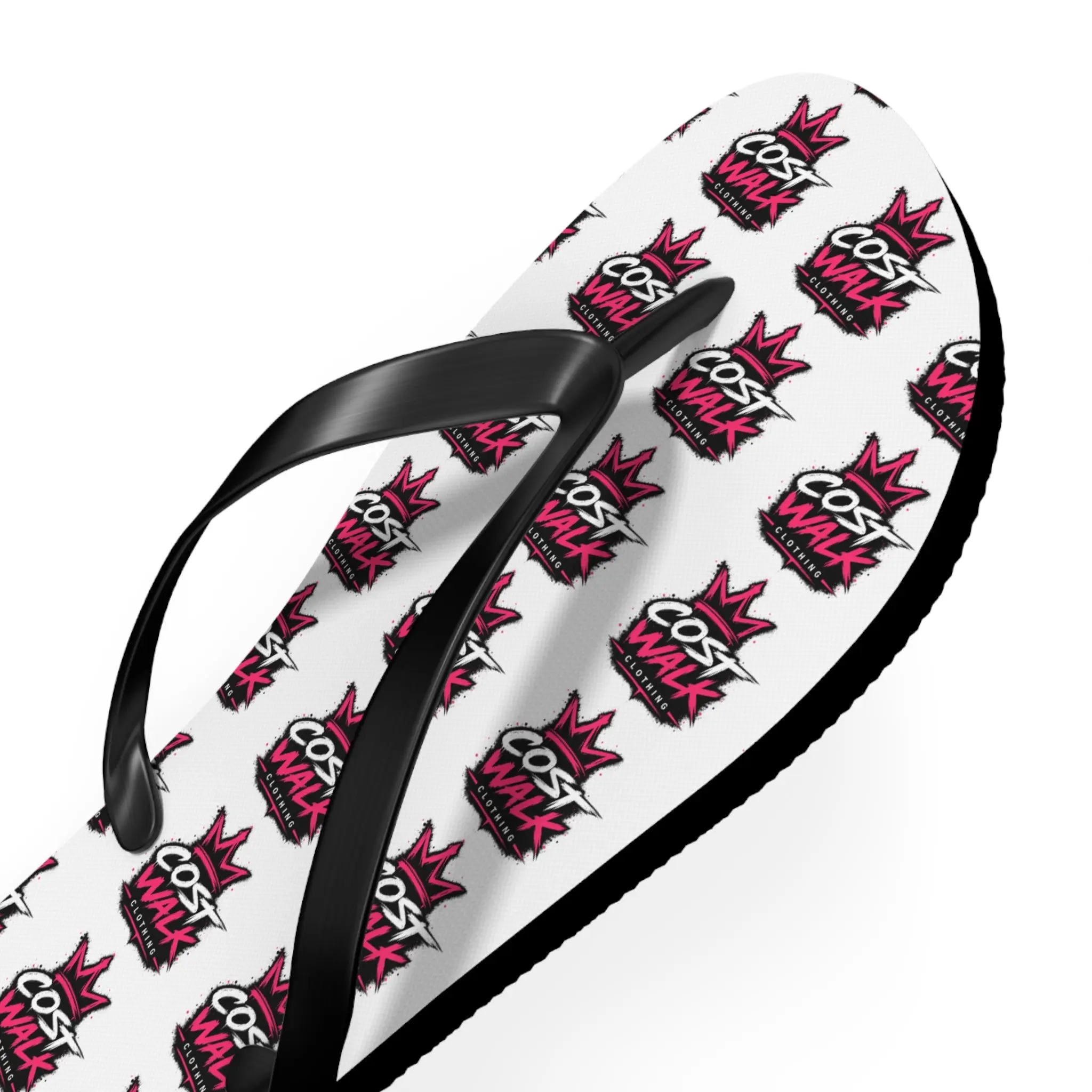 Flip Flops — Bold 'Cost Wax' Logo Pattern Beach Sandals