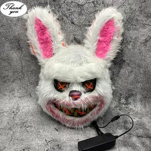 Halloween Luminous Mask, AA? Batteries? RequiredGlowingMask, Creative Mask for Halloween Party, Party Supplies, Home Decor Bloody Rabbit *1 Pc