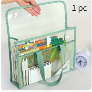Large capacity transparent mesh storage bag handbag - portable and durable file storage bag - multifunctional thickened waterproof Travel Organizer Pouch Travel Accessories