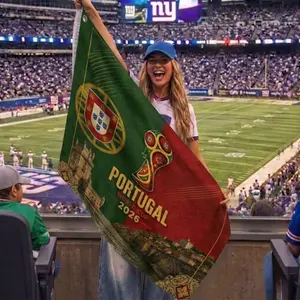 Portugal 2026 Soccer Fan Flag Banner 3x5 FT and 2x3 FT, National Football Supporter Decor, Outdoor Indoor Wall Hanging for Home, Garage and Sports Room.