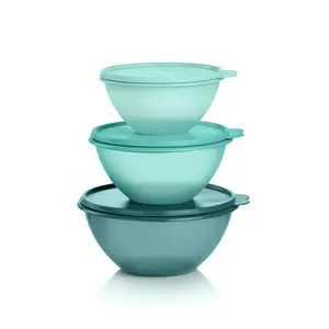 Tupperware Wonderlier Classic Bowl Set 3 pc or 5 pc Set - 2c, 3.25, 4.5, 7 & 10.5 cups Airtight Seals for Prep Serve Store Transport - Leakproof Durable for Salads Desserts