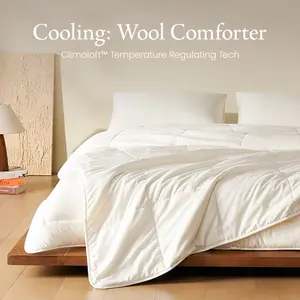 APSMILE Cooling Wool Comforter | Climaloft Temperature Regulating Wool summer bedding Breathable 100% Organic Cotton