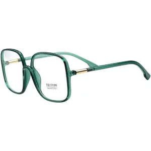 Woman's New Retro Blue Light Blocking Glasses Oversized Nerd Eyeglasses Frame Anti Blue Ray Computer Game Glasses Green