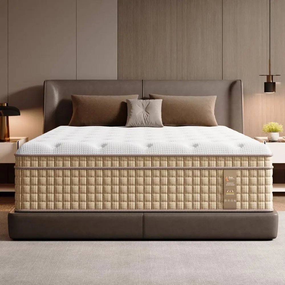 Queen & King Hybrid Mattress in a Box, 12/14 Inch Gel Memory Foam Mattress, Individually Pocket Coil Support, Firm/Medium Firm Feel, Motion Isolation, Pressure Relief, CertiPUR-US Certified, Made in USA, 10-Year Warranty
