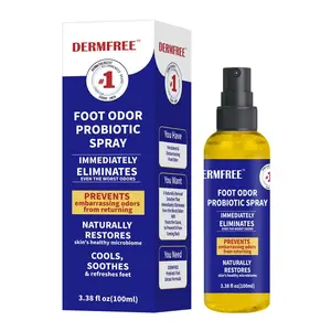 Foot and Shoe Odor Eliminator Spray 3.38 fl oz (100mL) - Herbal Formula with Probiotics, Powerful Deodorizer, Odor-Free Confidence Daily Gentle Foot Care Product
