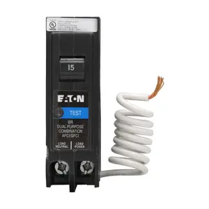Eaton BR BRN115DF 15A Single-Pole 120V Dual-Function AFCI/GFCI Circuit Breaker