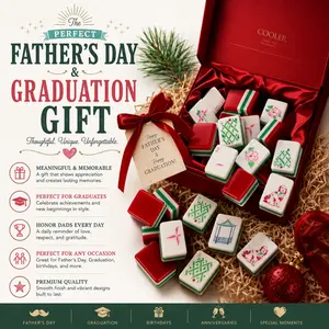 Aesthetic Red Tiles Set ,Handmade Engraved Tiles,  Party& Travel Must-Have, Viral Game Night Starter, Perfect Father’s Day & Graduation Gift for Dad, Grandpa & College Grads
