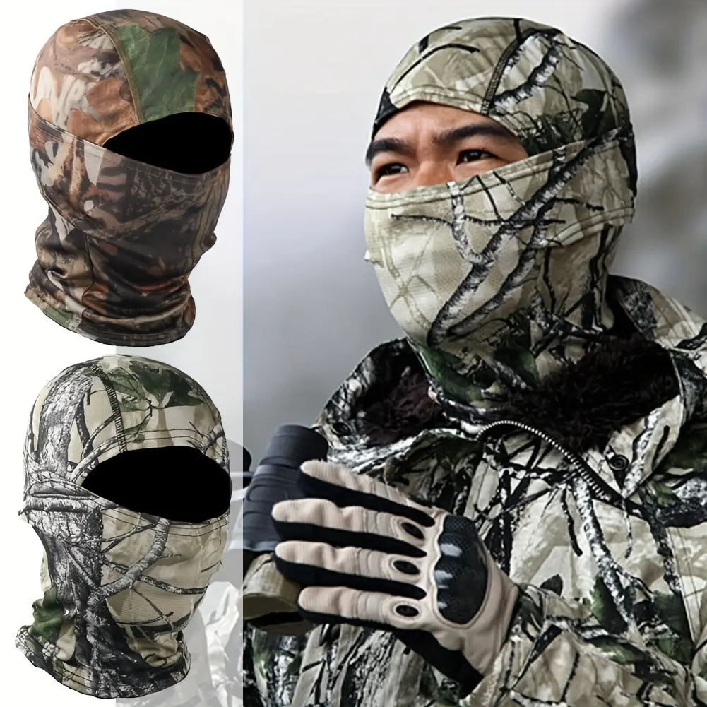 Sturdy Camo Face Covering Multipack, 2-Pack Seamless Outdoor Sports Mask for Hunters with Durable, Long-Lasting Concealment, Camo Blend Helps You Disappear, Seamless Blend, Camo Pattern