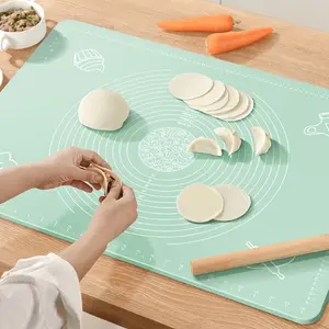 Extra Thick Silicone Baking Mat - Non-Stick, Reusable, Double-Sided, Ideal for Dough, Pizza, Cake, Bread, Cookies - Durable, Easy to Clean, For Home & Industrial Kitchens, Kitchen Essentials, Bakeware, Baking Tools, Baking Supplies, Natural Color