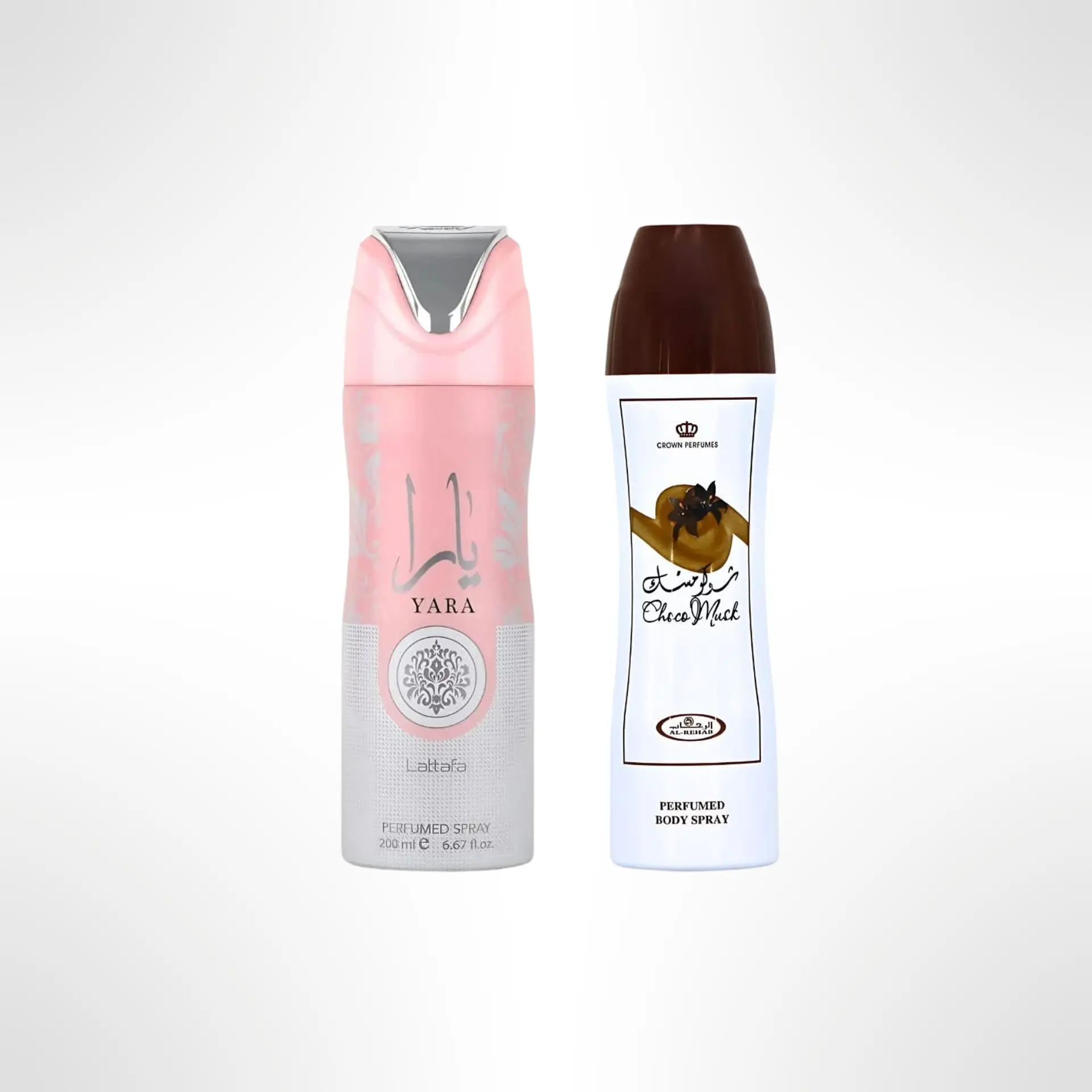 Lattafa Deodorant Bundle – Yara Deo + Choco Musk Deo – 2PCS Long-Lasting Body Spray Set