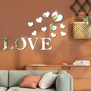 Love Letter Pattern Wall Sticker, Self Adhesive Wall Decal, Decorative Sticker for Home Living Room Bedroom Dining Room, Ornaments, Decoration Sticker