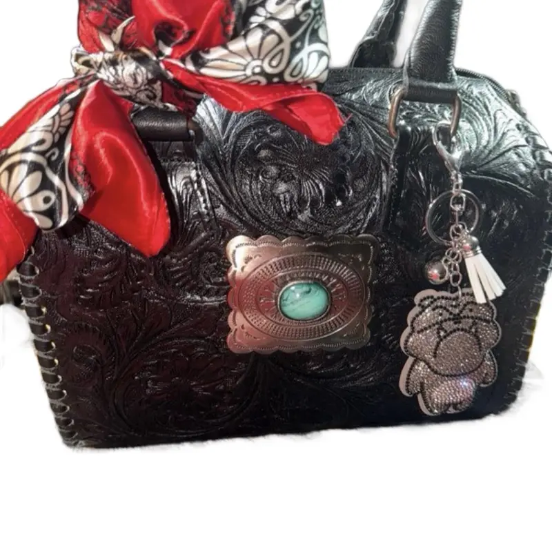 Add on option——-Dress a bag on live charm chain and rag