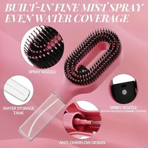 Curl Refresh Detangling Brush with Fine Mist Spray | Anti-Breakage & Frizz Control for Curly Hair | Wet or Dry Styling | Travel Friendly