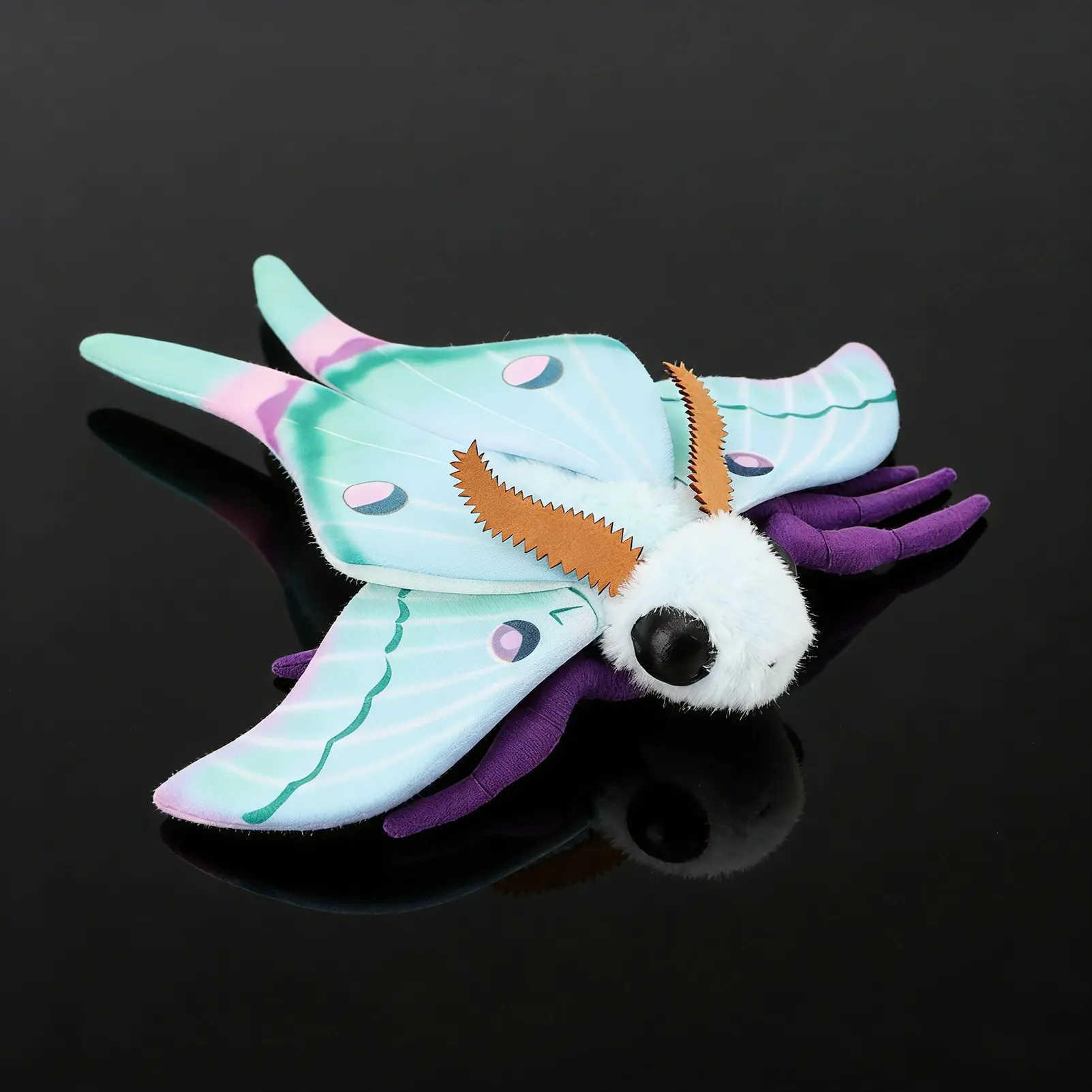 Light Blue Moth Plush Toy. Full Of Intricate Details. Perfect As A Decorative Item For The Living Room, Bedroom, Or Sofa. A Comforting Companion Toy For Children. An Ideal Birthday Or Holiday Gift For Children Or Best Friends.