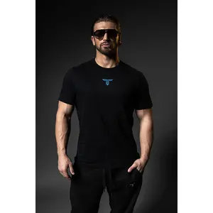 Essential T-Shirt - Blue Icon - Black