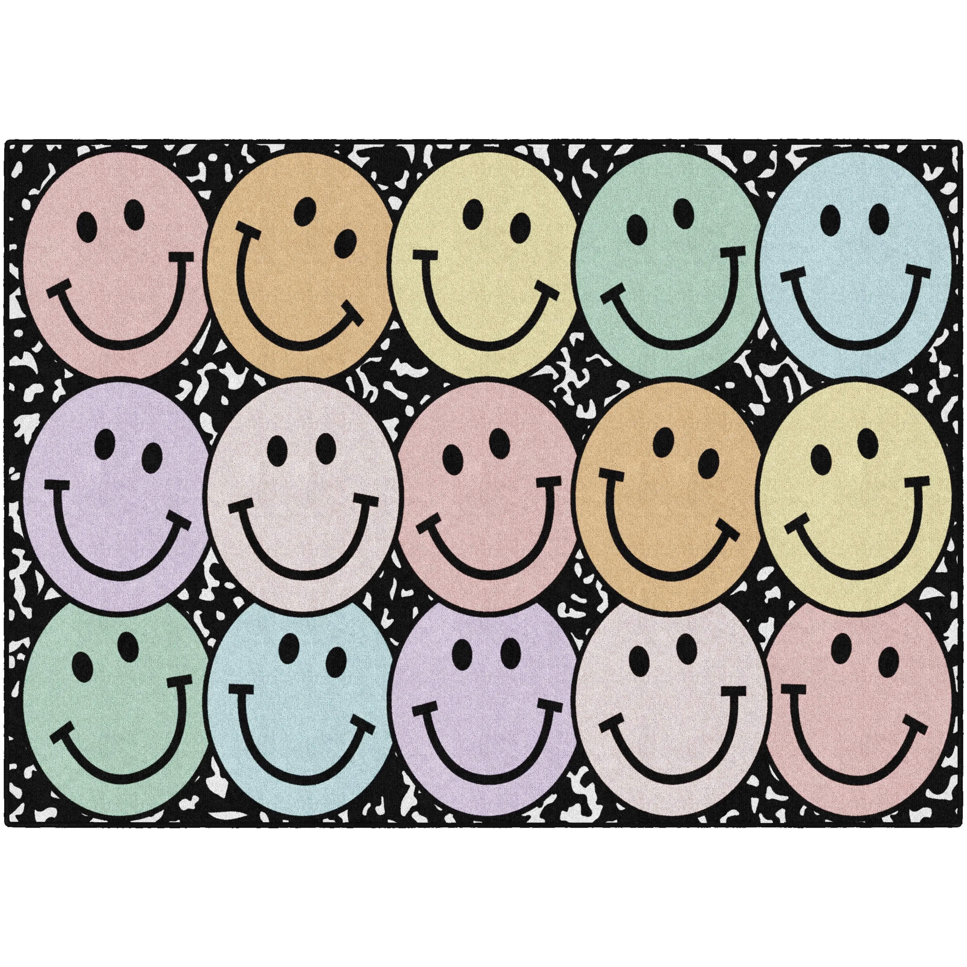 Pastel Rainbow Smiley On Notebook Rug By Schoolgirl Style