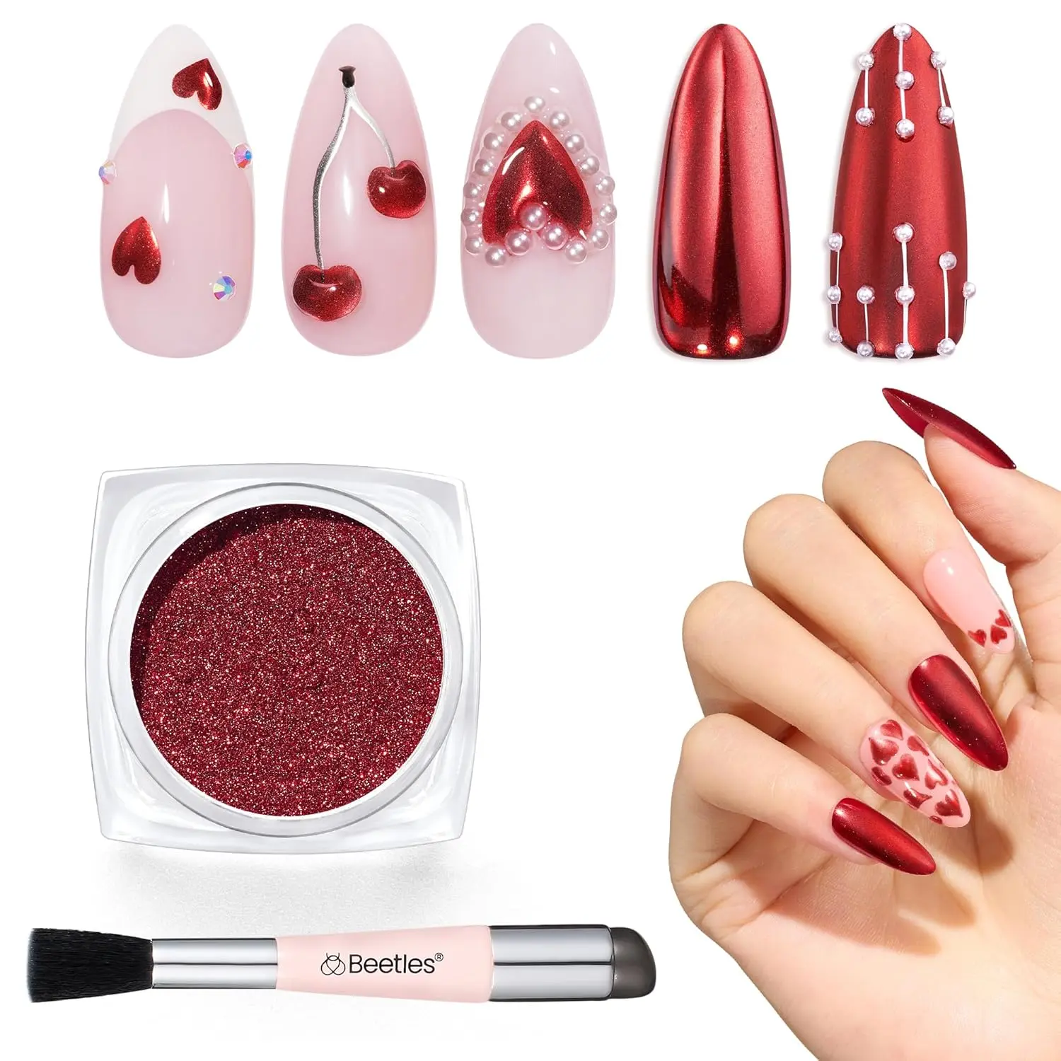 0.5g Red Chrome Nail Powder