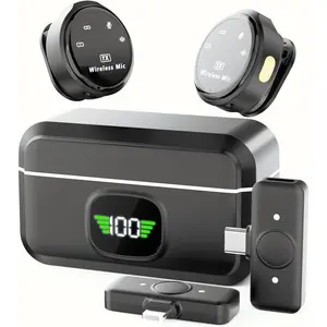 Lavalie Wieless Micophone fo /Camea/PC/Laptop,Lightning/USB-C/Plug,Ulta-Low Latency,360  ecoding,Intelligent Noise eduction, Suitable fo Video ecoding and Steaming