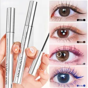 Colored Mascara with Fine Brush – Long-Lasting, Waterproof & Smudge-Proof, Sweat-Resistant, Lengthening & Curling, Vivid Color in Sleek Silver Tube