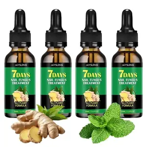 [4-Bottle] 7-Day Nail Fungus Treatment & Growth Serum | Ginger Foot Spray with Plant Essential Oils – Daytime Nail Care, Nourishing Strengthener, Nail Strengthening Serum, Anti-Infection & Toenail Repair