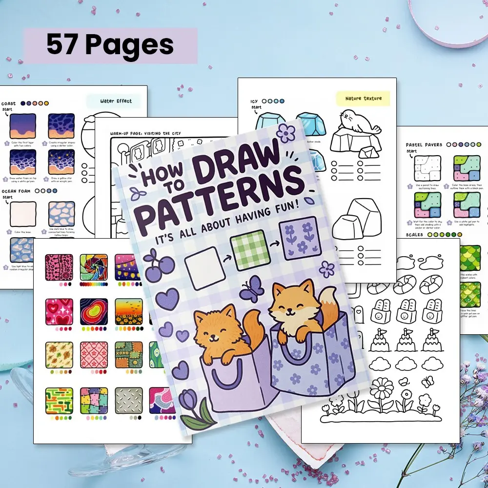 Creative Effects Drawing Book for Adults: 57 Pages of Guided Tutorials on Textures, Water & Patterns | An Immersive Sketchbook for Relaxation, Stress Relief & Artistic Growth Art Sketchbooks