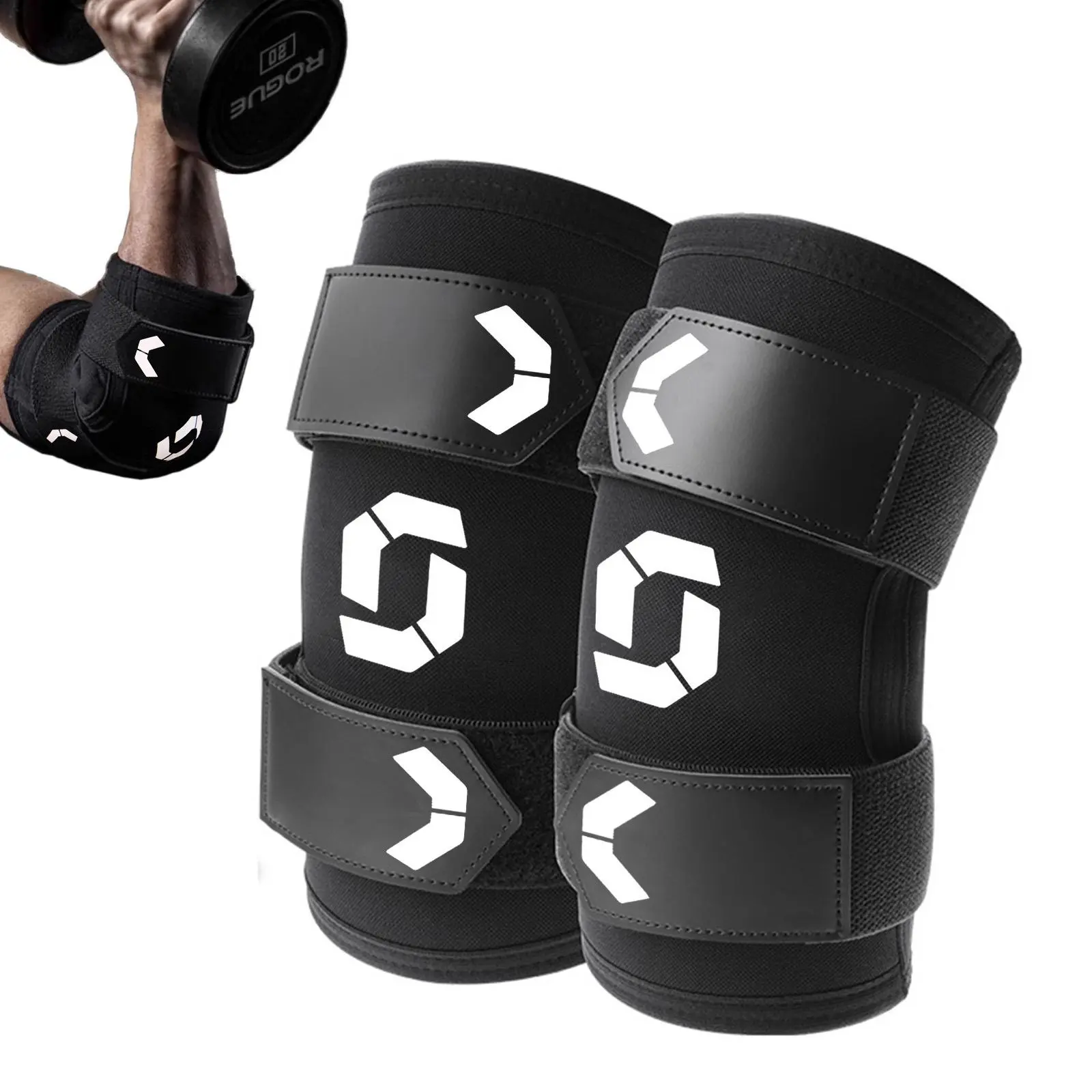 Professional Elbow Support Sleeves, Sports Arm Sleeves, 1 Pair Elbow Braces, Elbow Wraps for Weightlifting, Safety Elbow Protective Gear for Weightlifting, Gym Fitness, Powerlifting, and Strength Training, Birthday Gift Idea